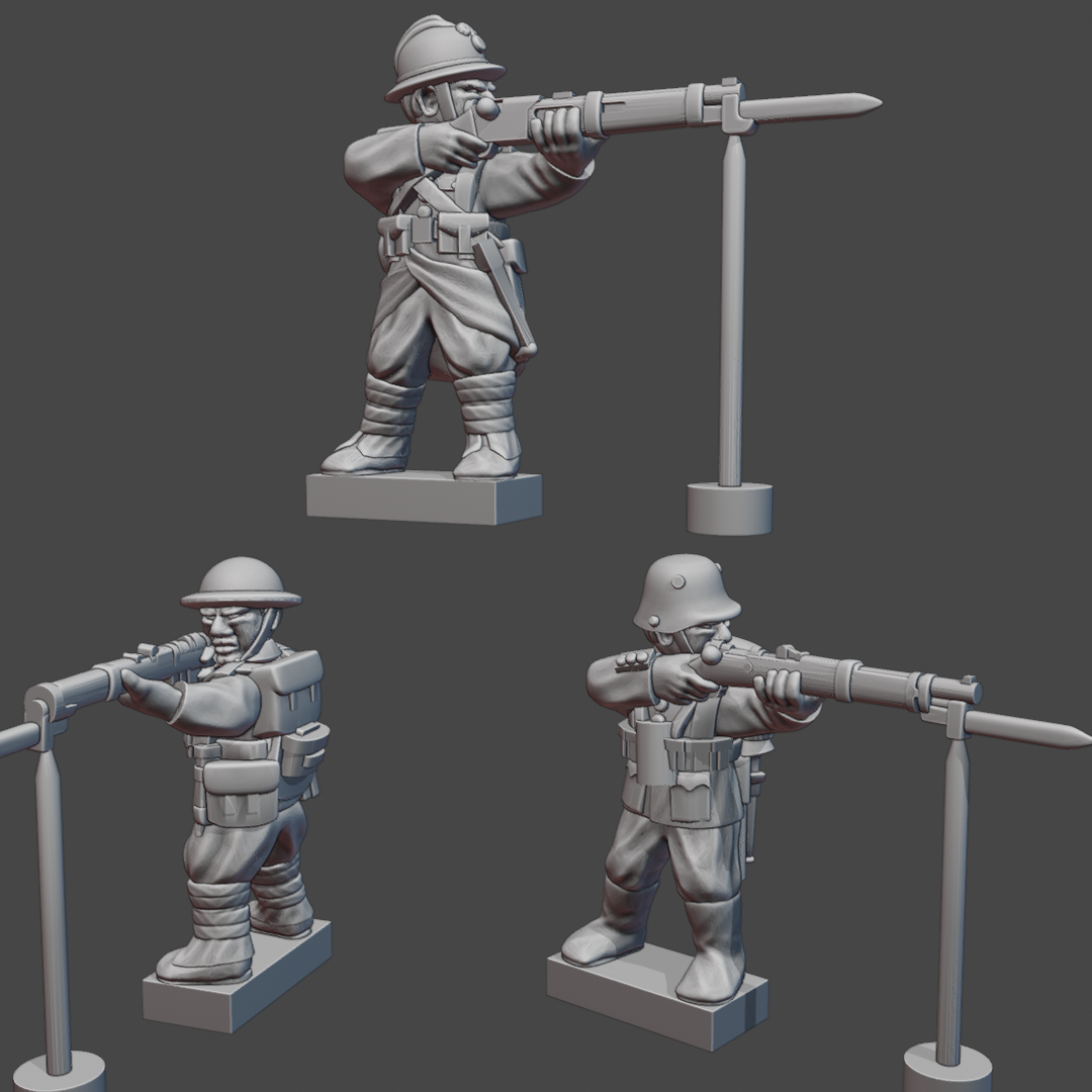 Example 15mm WWI "Kitbashes" Using the WWI/WWII Blender Files